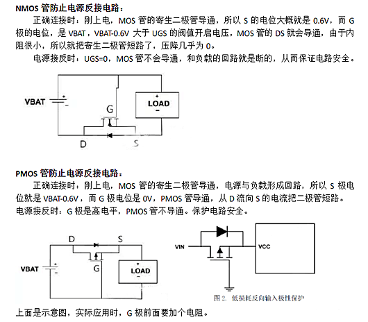 MOS管體二極管的應(yīng)用：防反接、電源切換電路-KIA MOS管