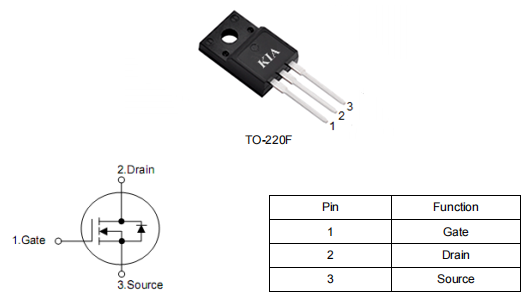 充電樁mosfet,1000v場效應(yīng)管,KNF45100A參數(shù)引腳圖-KIA MOS管